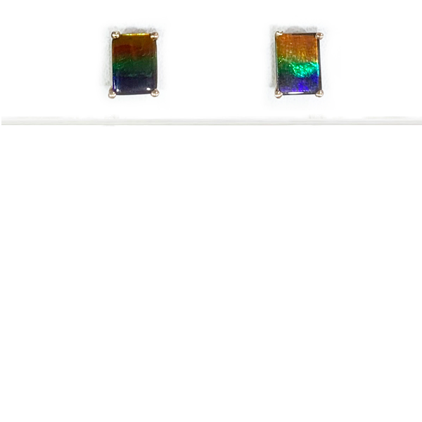 14K Gold Ammolite Earrings