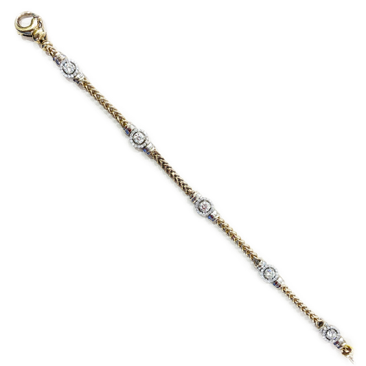 14k Two Tone Diamond Bracelet