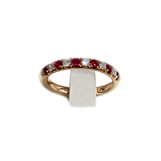 14k Rose Gold Ruby Band