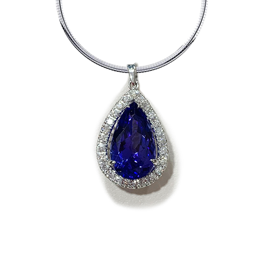 18k White Gold Tanzanite Pendant