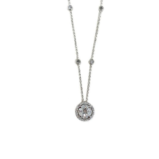 14k White Gold Diamond Pendant