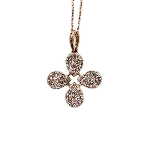 14k Rose Gold Diamond Pendant