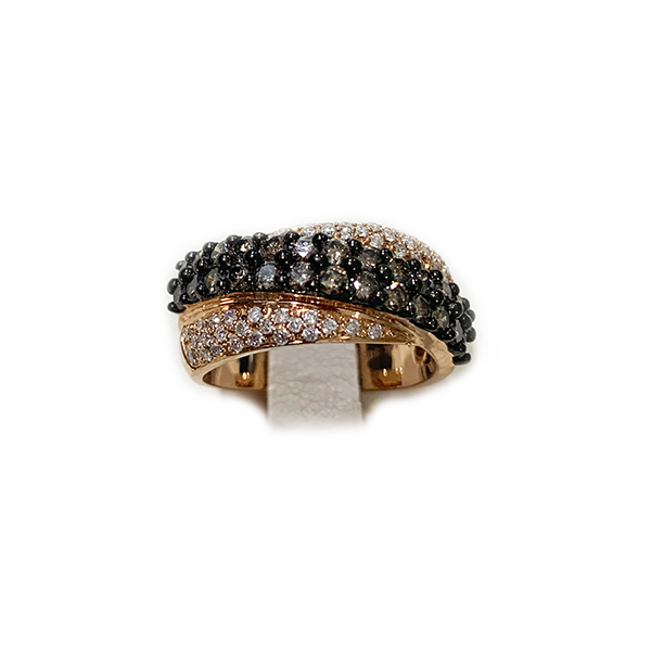14k Rose Gold Brown Diamond Ring