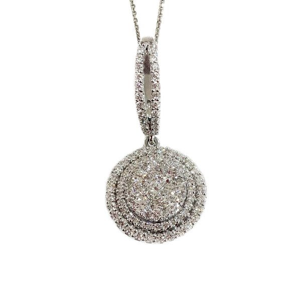 14k White Gold Diamond Pendant