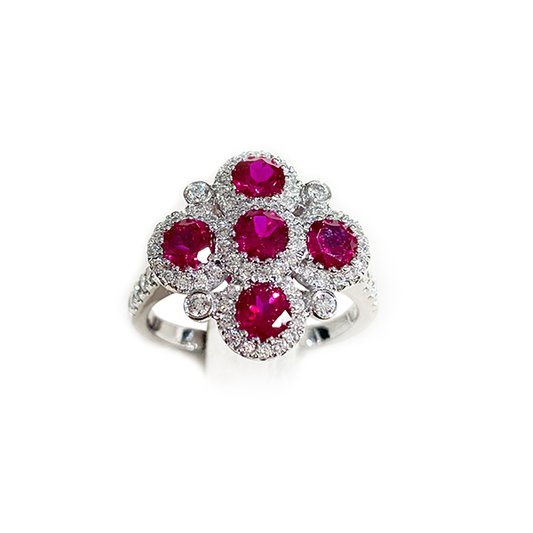 14k White Gold Ruby Ring