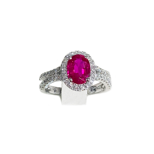 14k White Gold Ruby Ring