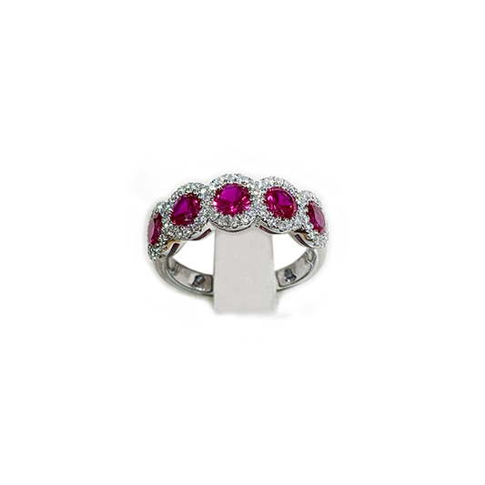 14k White Gold Ruby Band