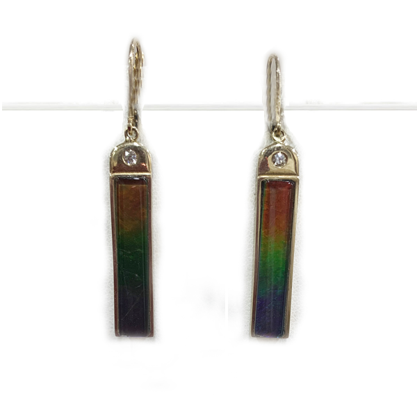 14K Gold Ammolite Earrings