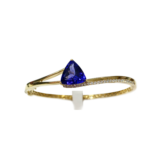 14k Yellow Gold Tanzanite Bangle