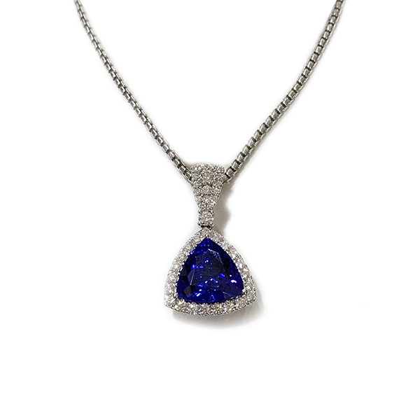 14k White Gold Tanzanite Pendant