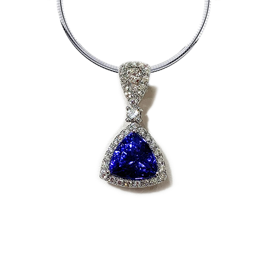 14k White Gold Tanzanite Pendant