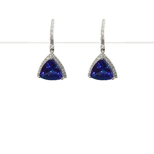 14k White Gold Tanzanite Earring