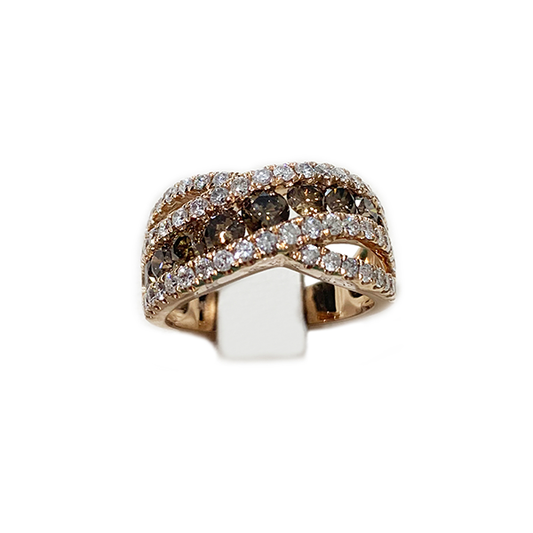 14k Rose Gold Brown Diamond Ring