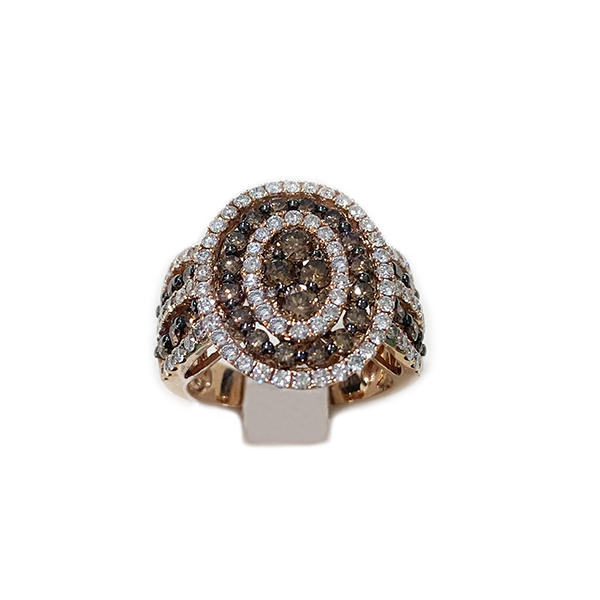 14k Rose Gold Brown Diamond Ring