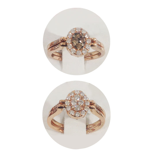 Chocolate & White Diamond Reversible Ring