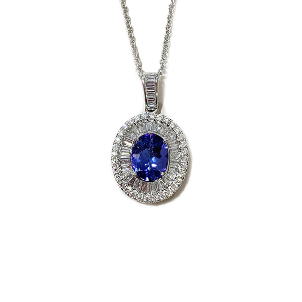 18k White Gold Tanzanite Pendant