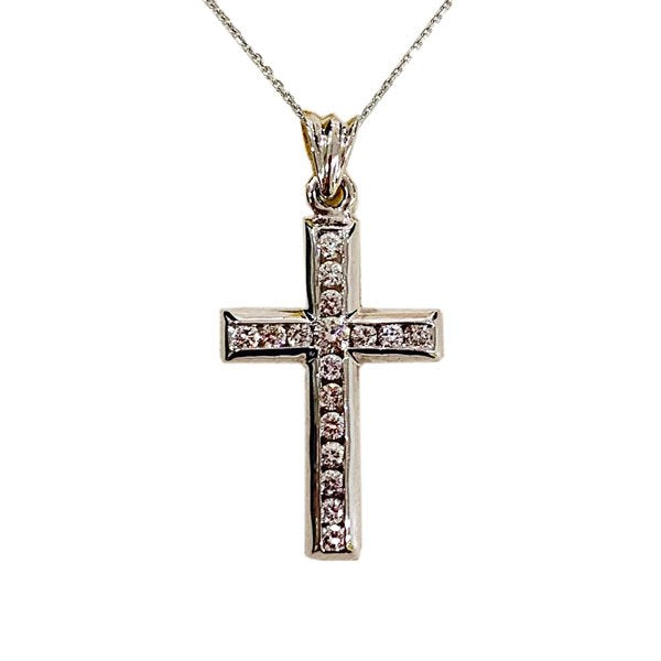 14k White Gold Diamond Pendant