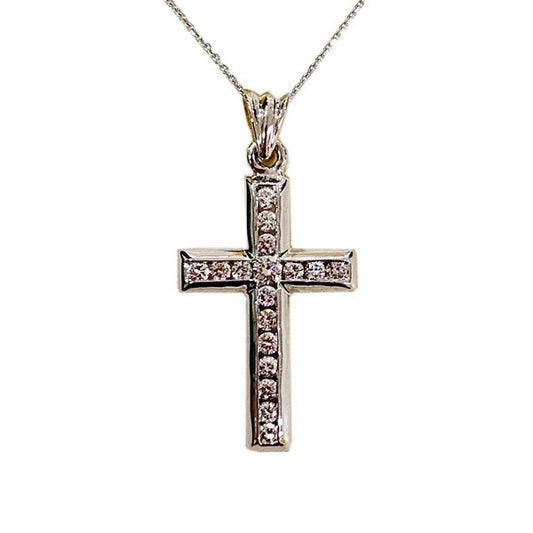 14k White Gold Diamond Pendant