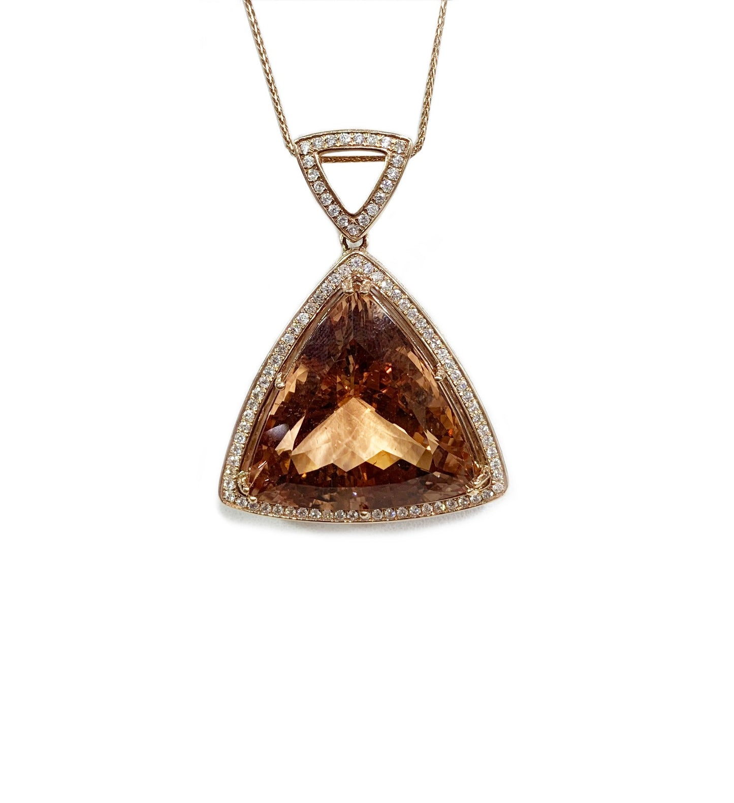 14k Rose Gold Morganite Pendant