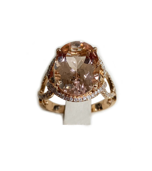 14k Rose Gold Morganite Ring