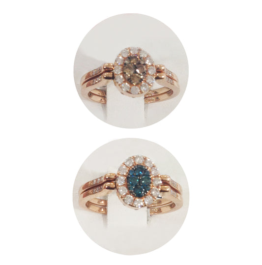 Chocolate & Blue Diamond Reversible Ring