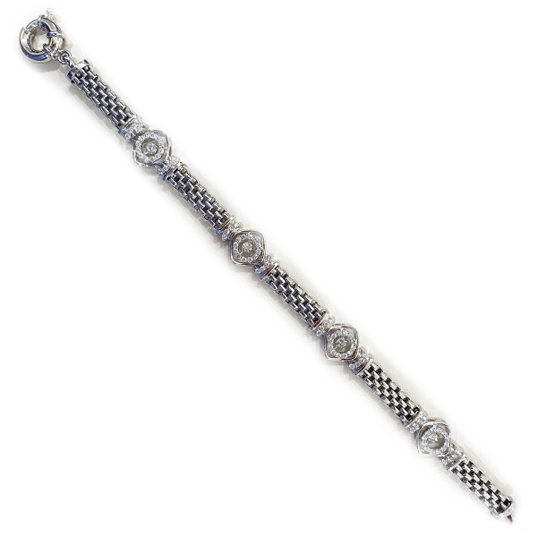 14k White Gold Dancing Diamond Bracelet
