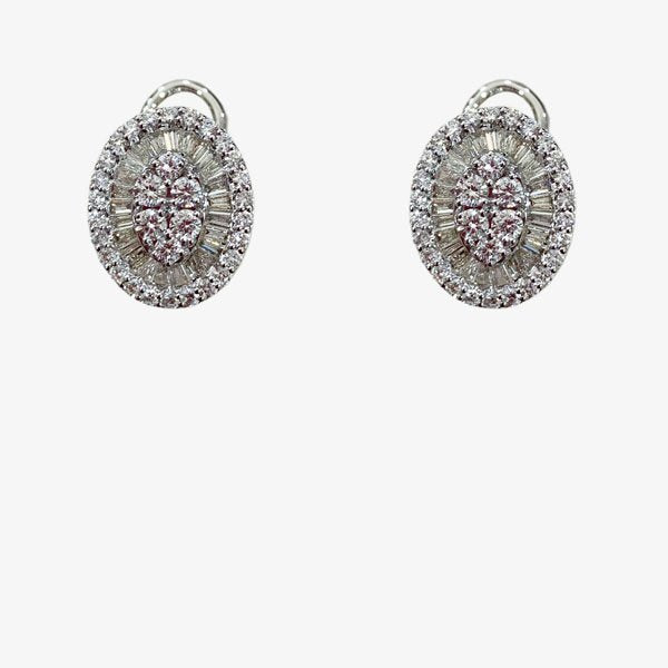 14k White Gold Diamond Earrings