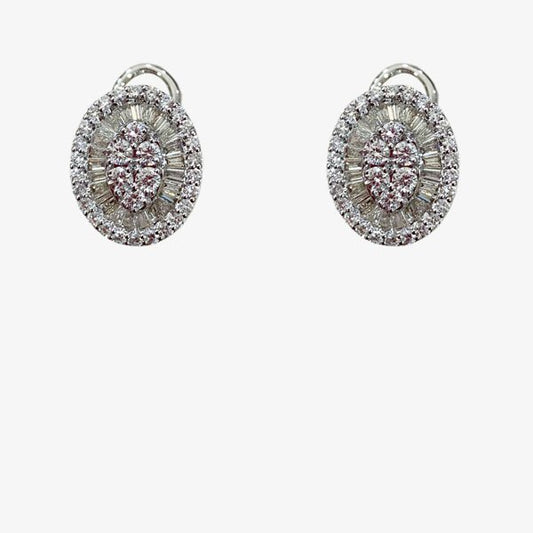 14k White Gold Diamond Earrings