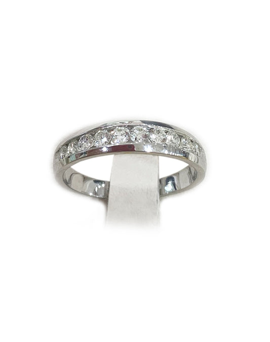 14k White Gold Mens Diamond Band