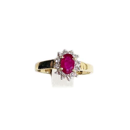 14k Yellow Gold Ruby Ring