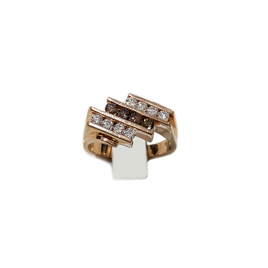 14k Rose Gold Brown Diamond Ring
