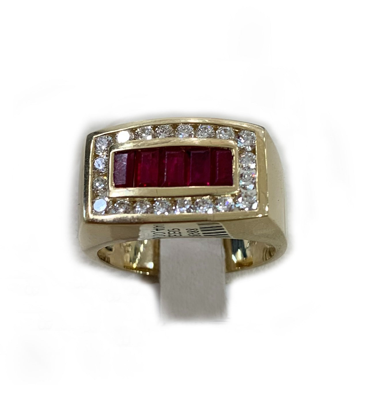 14k Yellow Gold Mens Ruby Ring