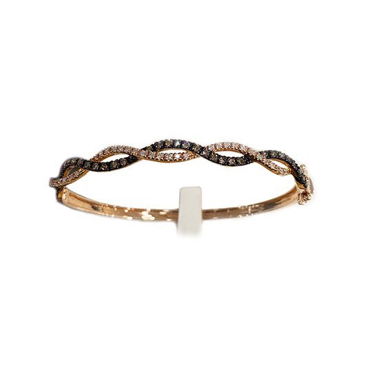 14k Rose Gold Brown Diamond Bangle