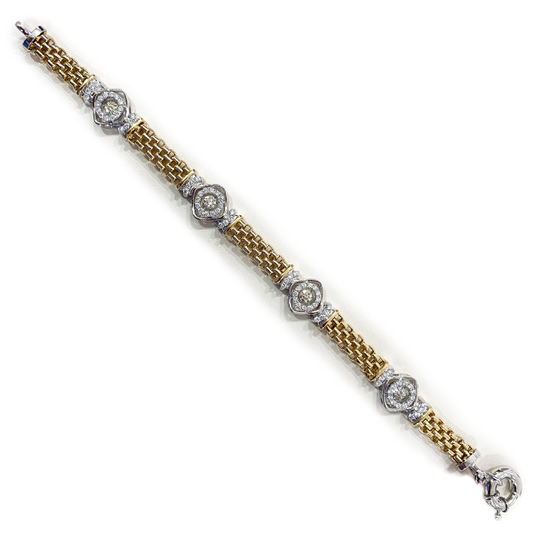 14k Two Tone Dancing Diamond Bracelet