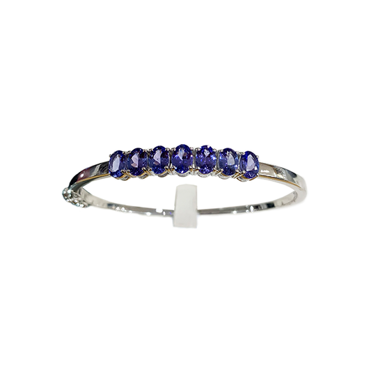 Sterling Silver Tanzanite Bangle