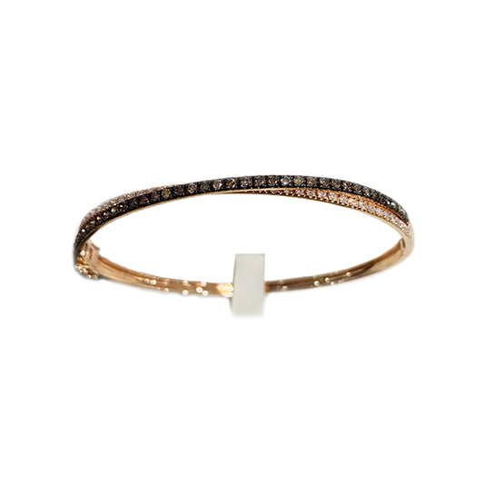14k Rose Gold Brown Diamond Bangle