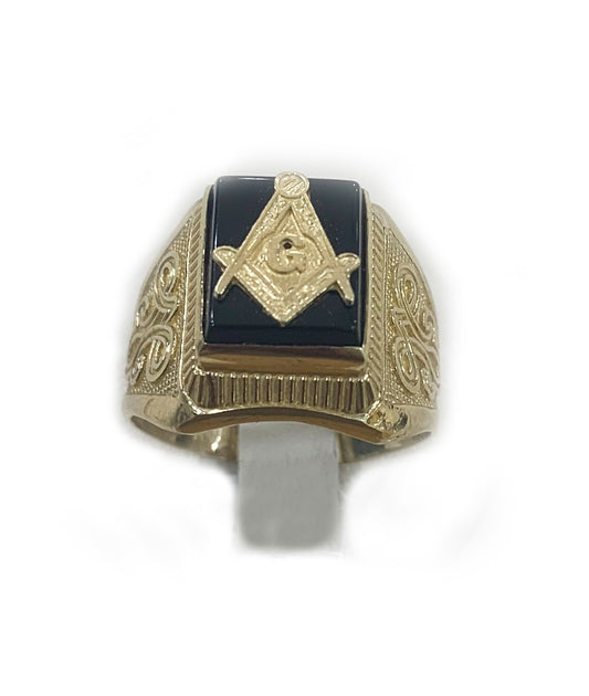 14k Yellow Gold Mens Ring