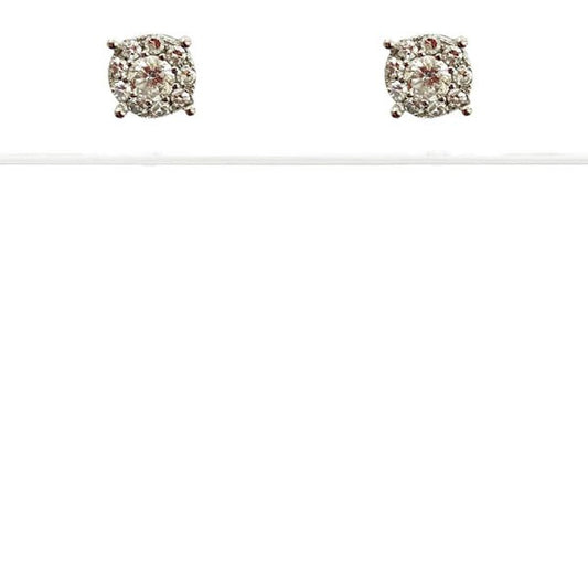 14k White Gold Diamond Earrings
