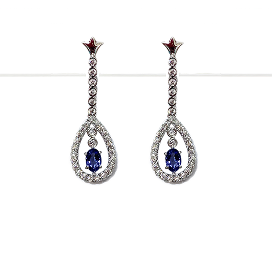 Sterling Silver Tanzanite Earring