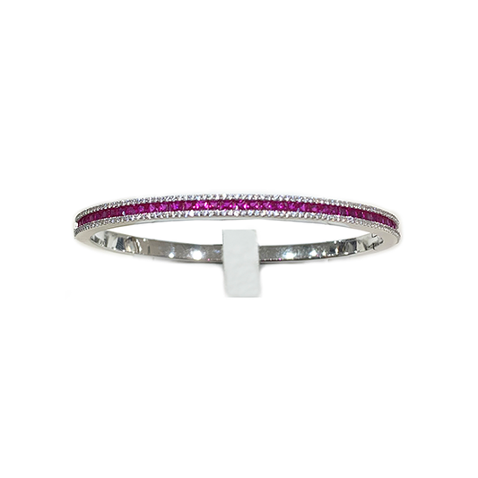 Sterling Silver Ruby Bangle