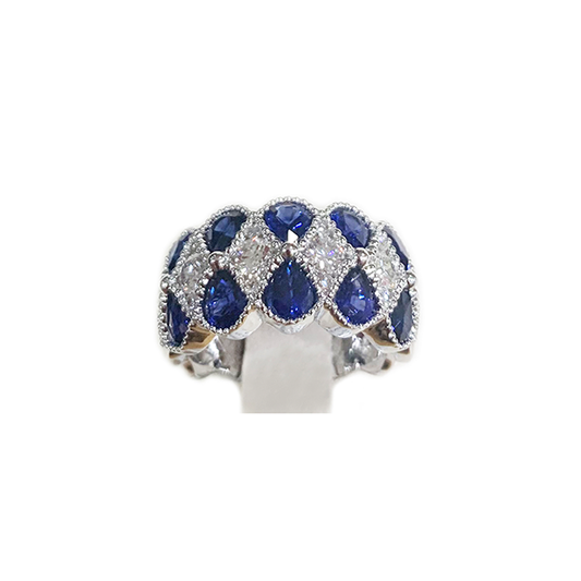 14k White Gold Sapphire Band