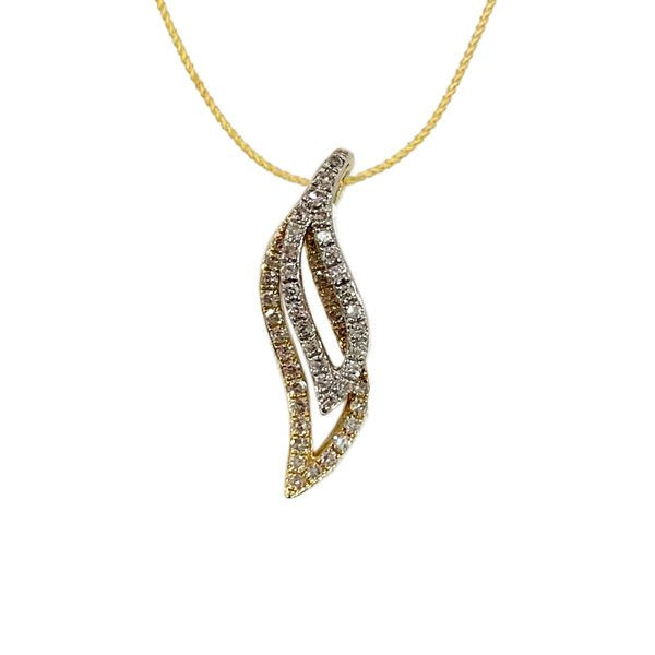 14k Two Tone Diamond Pendant