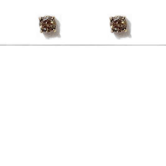 14k Rose Gold Brown Diamond Studds