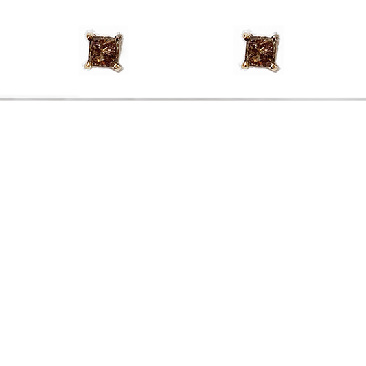 14k Rose Gold Brown Diamond Studds