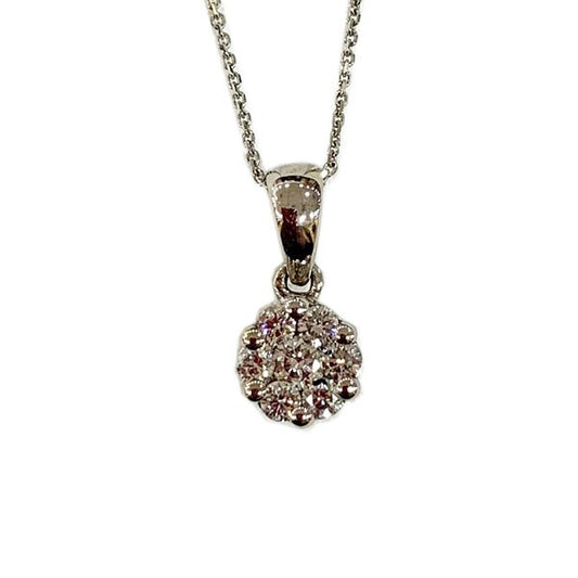 14k White Gold Diamond Pendant