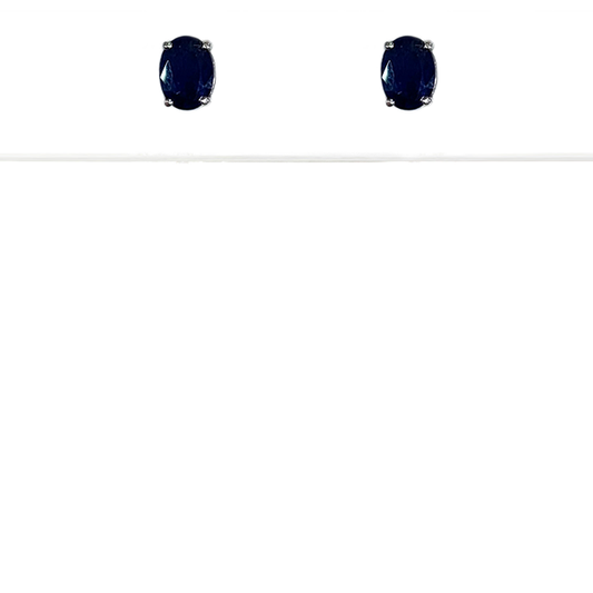 14k White Gold Sapphire Earrings