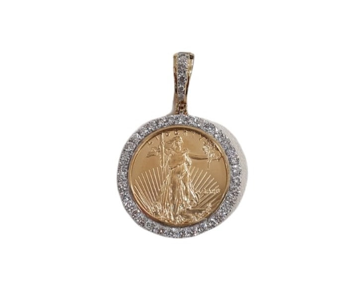 14k Yellow Gold Diamond Pendant