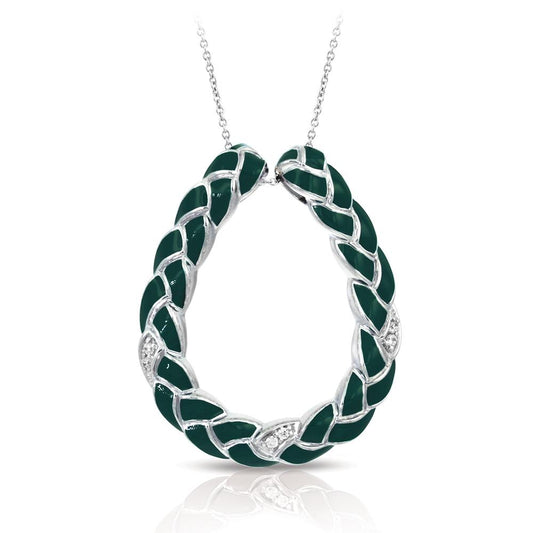 Braid Loop Pendant with Stones