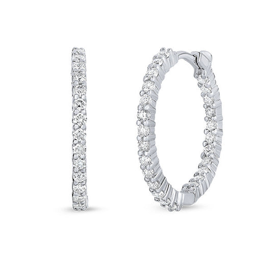 14kt Gold Diamond Hoops