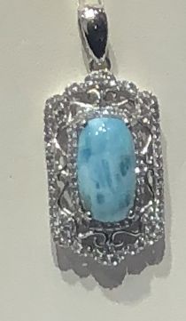 Sterling Silver Larimar Pendant